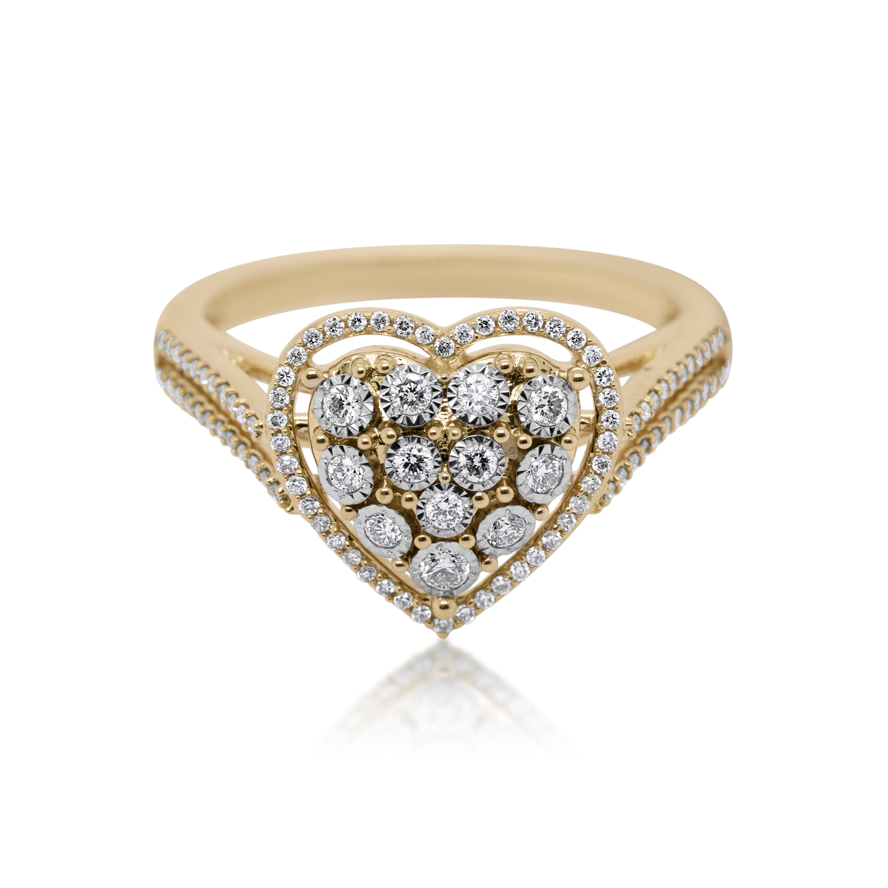 Diamond Heart Ring 0.33 ct. 14K Yellow Gold